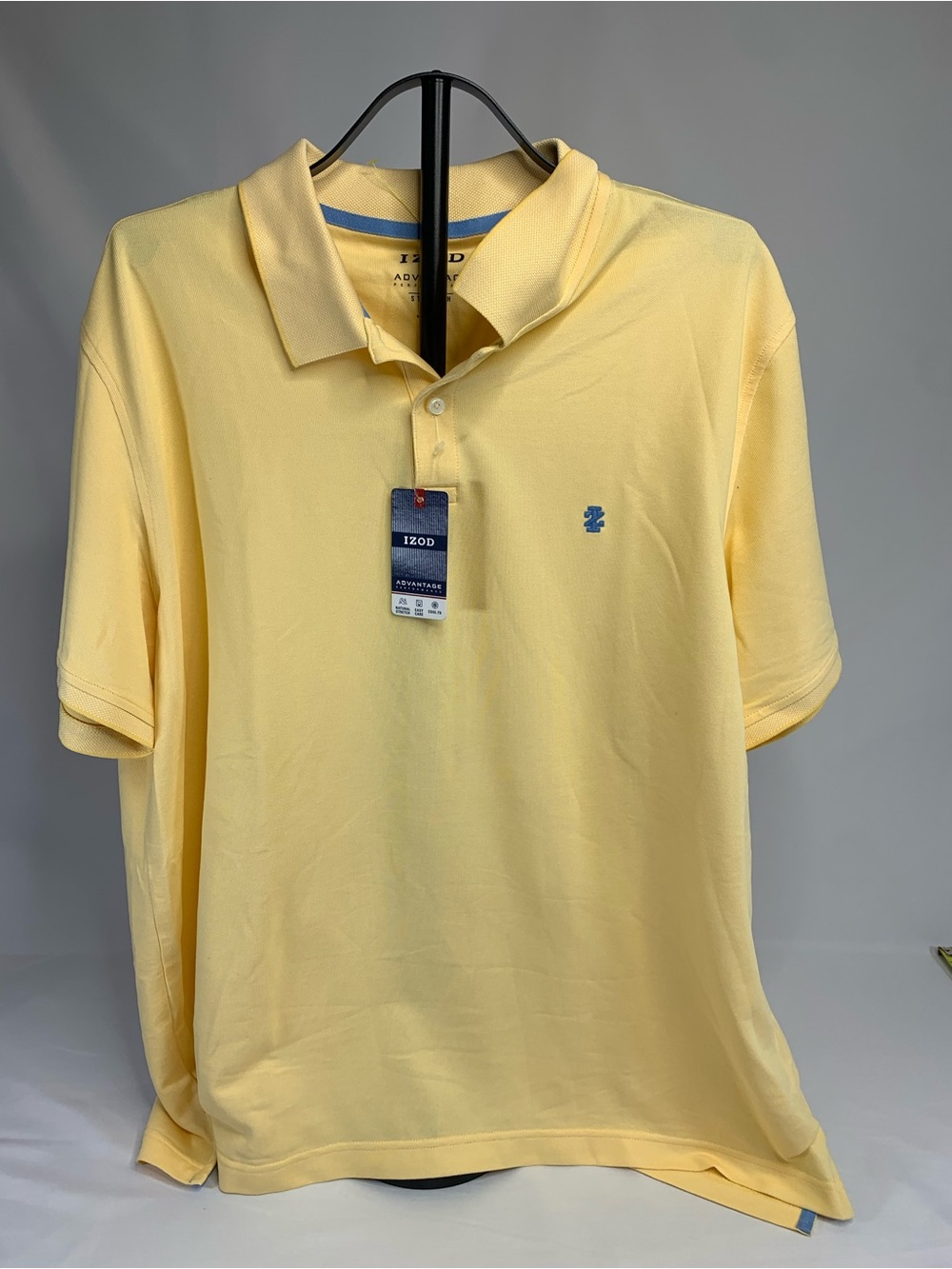 Izod Men's Pale Yellow Polo with Blue Logo